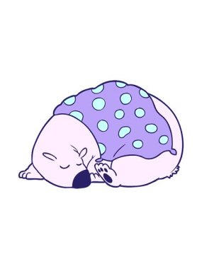 Karikatür kutup ayısının uyuyuşunun hareketli animasyonu