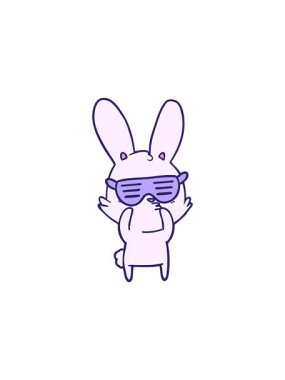 Meraklı tavşan tasarımının satış animasyonu