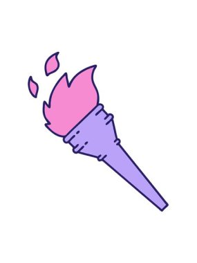 Yanan bir meşalenin ikonik dövme stili titreşimli animasyonu