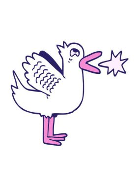 Karikatür karalamalarının hareketli animasyonları kanat çırpan ördekler