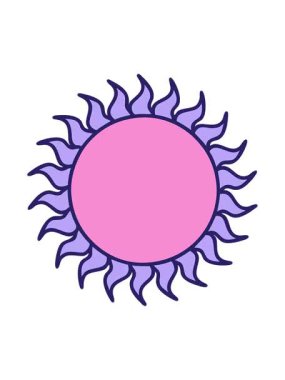 Klasik dövme güneşinin basınçlı animasyonu