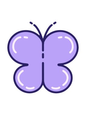 Basit ve sevimli kelebeğin basınçlı animasyonu