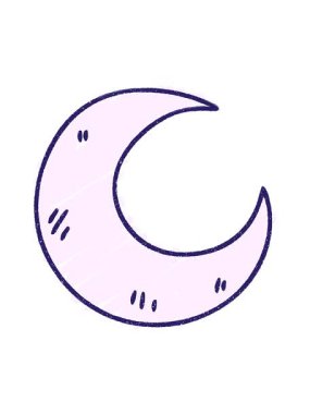 popping motion animation of Moon Chalk Drawing