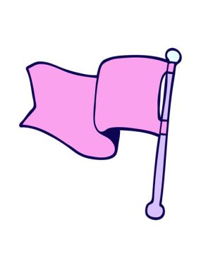 Çizgi film kırmızı bayrağının neon ışık efekti animasyonu