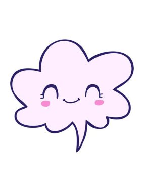 Tatlı çizgi film suratının konuşma baloncuğu ile canlandırmasını bob ve duraklat