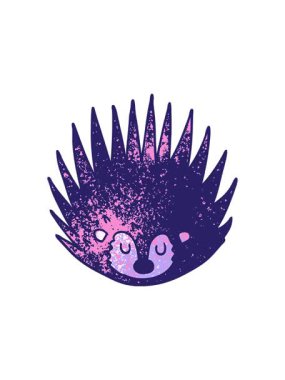 Dikenli kirpinin çizgi film karalamalarının dönen hareketi