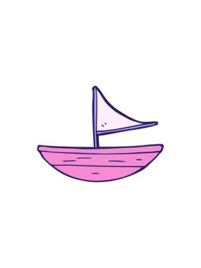 jiggle and pause animation of cartoon boat