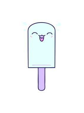 El animasyonunun neon ışık efekti çizgi film turuncu buz lolipopu