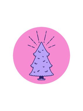 Dövme stili çam ağacının radyoaktif ışıldayan animasyonu