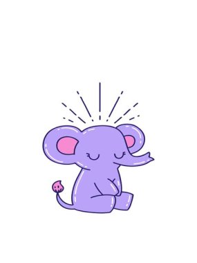 Dövme stili şirin bir filin hareketli canlandırması