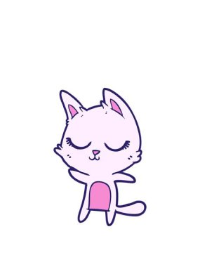 Huzurlu çizgi film kedisinin animasyonunu genişletiyorum.