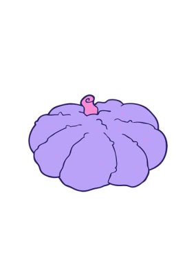 Bir çizgi film balkabağının hareketli animasyonu