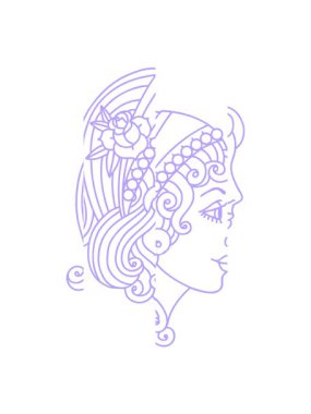 Dövmenin siyah çizgi şeklindeki bölünmüş hareketi çingene kafası şeklinde.