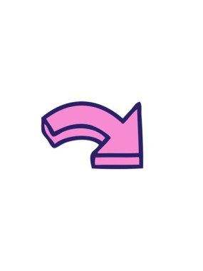 Sivri uçlu bir okun yatay titreşimli tatlı karikatürü