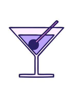 Süslü bir kokteyl karikatürünün animasyonunu durdur ve bob