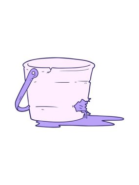 Kırık kova çizgi filminin animasyonunu salla ve durdur