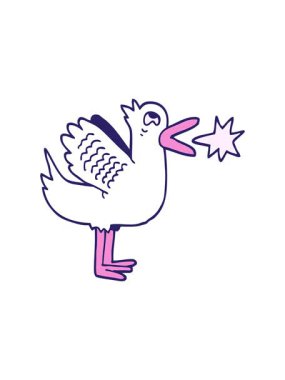 Dikkat çeken çizgi film karalamalarının kanat çırpan ördekleri