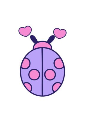 dönen kalpler. Tatlı bir böceğin çizgi filmi.