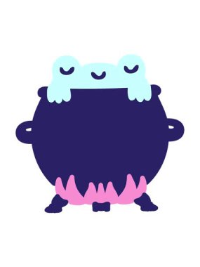 Bir kazanda kurbağanın hareketli animasyonu