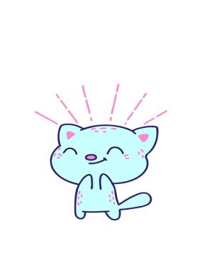 Mutlu kedi dövmesi çiziminin hareketli animasyonu