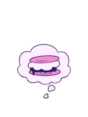 Çizgi roman tarzında düşünce baloncuğu olan smore çizgi filminin zıplama hareketi