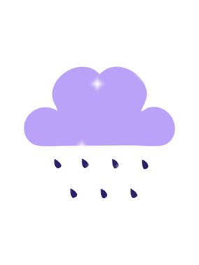 Parıltı etkisi yağmur bulutu simgesi simgesi canlandırması