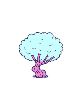 karikatür retro ağacının radyoaktif parlayan animasyonu