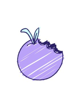 Bitten Apple Tebeşir Çiziminin bölünme etkisi canlandırması