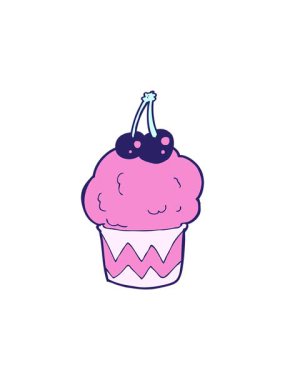 Dikkat çekici bir kek karikatürü.