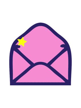 Parlayan yıldızlar, çizgi roman tarzı bir zarfın animasyonunu etkiler.