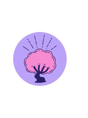 Bir dövme stili ağaç tasarımının yatay titreşimli animasyonu