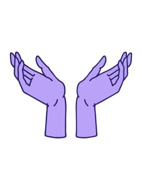 açık ellerin ikonik dövme tarzının hareketli animasyonu