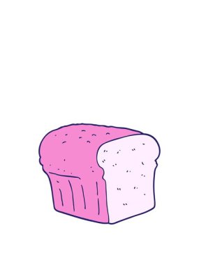 Ekmeğin düz renk illüstrasyonunun canlandırılması