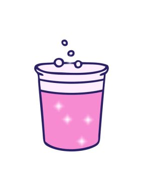 Parıltı efekti, el çizimi, tuhaf çizgi film bardakları bira.