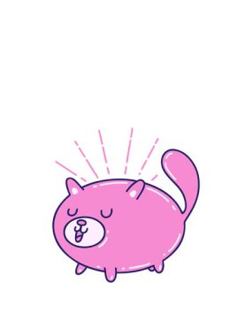 Gülümseyen kedi dövmesi animasyonunun yükselişi ve süzülmesi