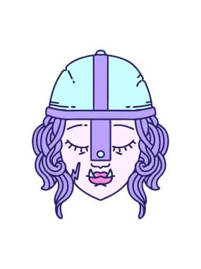 Retro Dövme Biçimli Ork savaşçı yüzünün canlandırma efekti