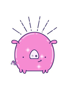 Geleneksel dövme stili domuz karakterinin parıltı etkisi