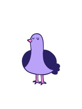 Parlak, sevimli bir kuşun çizgi filminin yanıp sönen radyal çizgileri.