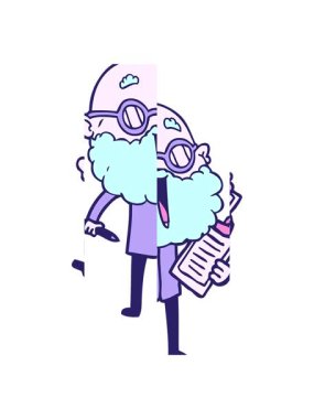 Çizgi film animasyonu sakallı neşeli adam.