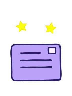 dönen yıldızlar kağıt zarfın sevimli çizgi filmlerinin animasyonları