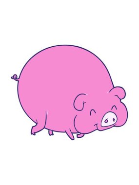 Çizgi film domuzunun hareketli animasyonu