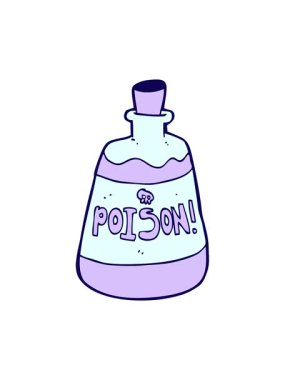 neon ışık efekti çizgi film zehir şişesinin animasyonu