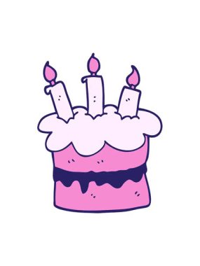 Karikatür karikatür doğum günü pastasının hareketli animasyonu