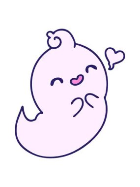 Sevimli bir hayaletin çizgi filminin animasyon efekti.