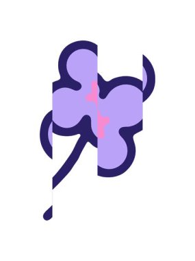 Basit çiçek çizgi film tasarımının bölünmüş hareket animasyonu