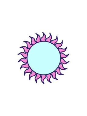 Satış animasyonu dövmeli güneş karikatürü