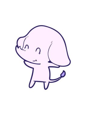 Tatlı fil dizaynının basınçlı animasyonu