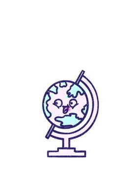 Coğrafya Küre Tebeşiri Çiziminin Canlandırılması