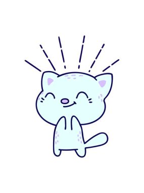 Neon ışık efektleri geleneksel dövme stili gülümseyen kedi çiziminin canlandırması