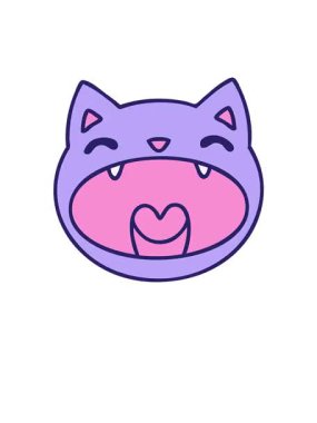 Bir kedinin esnediği ya da yüksek sesle miyavladığı çizgi filmin canlandırması.